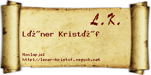 Léner Kristóf névjegykártya