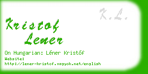 kristof lener business card